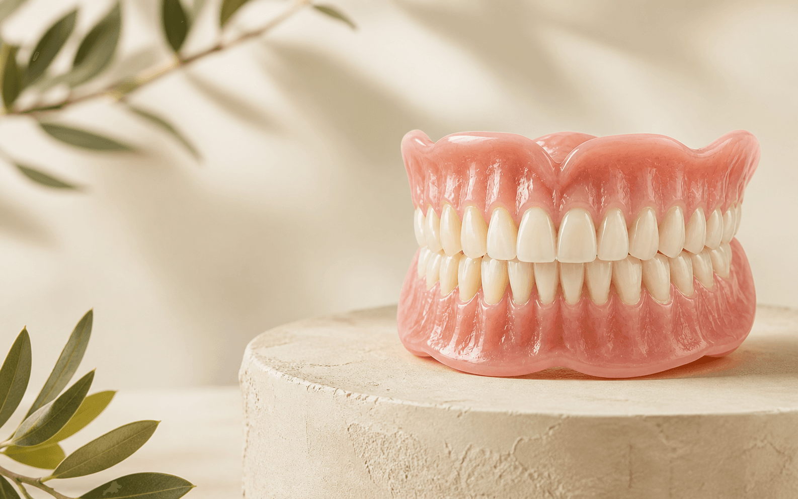 Complete removable dentures in the warm K-Dentistry colour palette