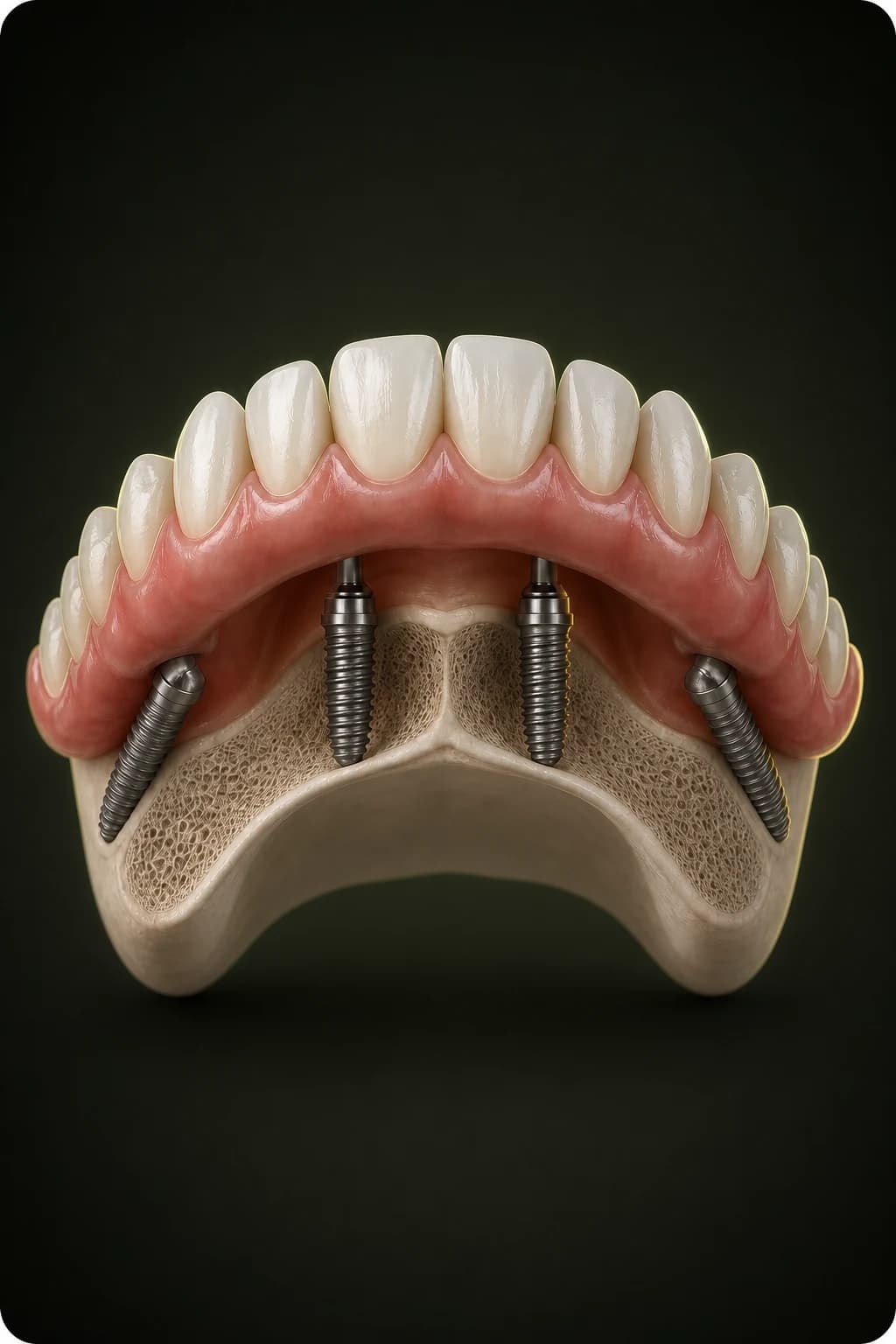 Fixed All-on-4 restoration on four implants