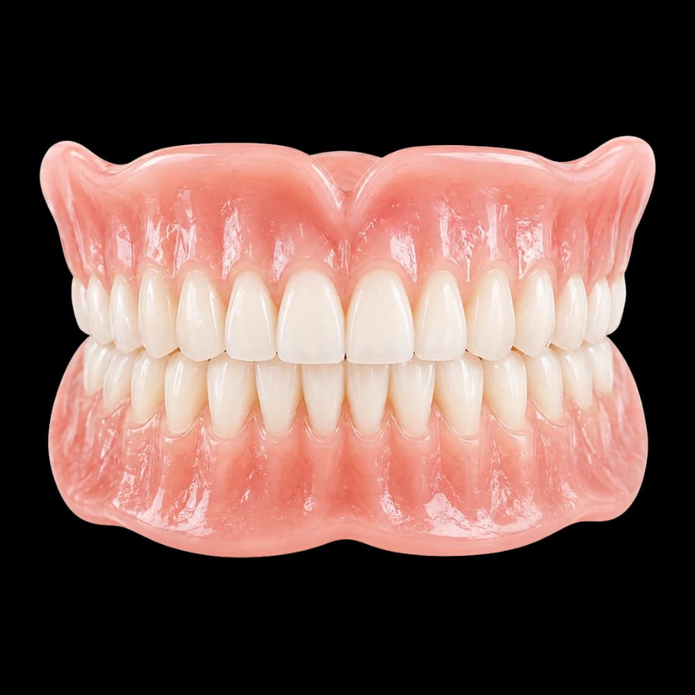 Complete denture, upper and lower arch