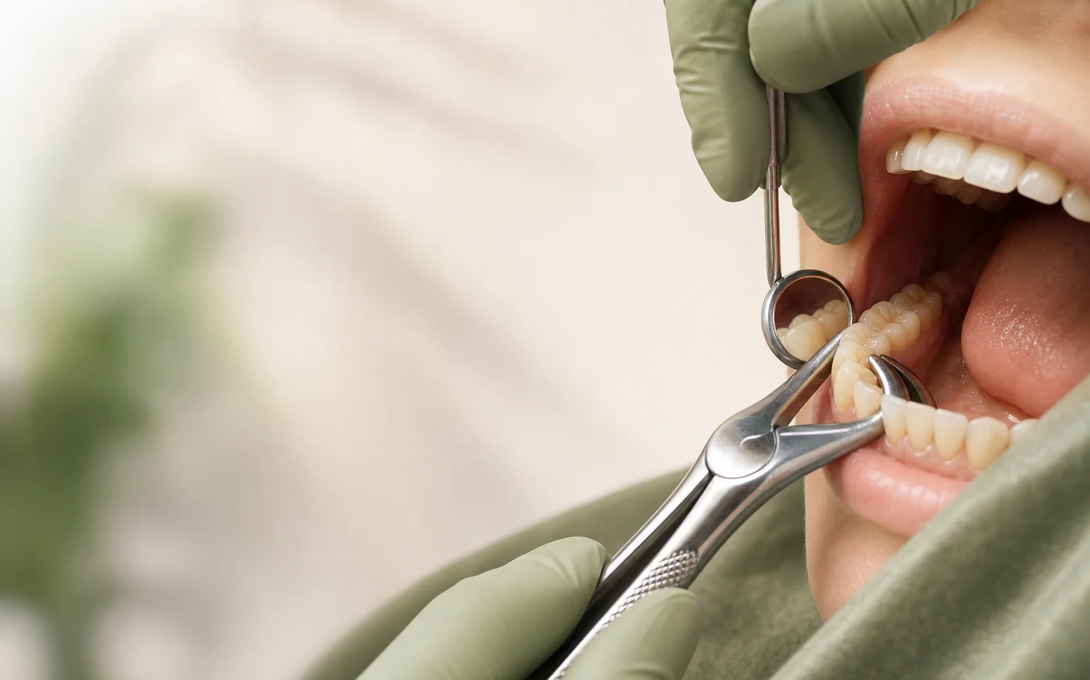 Carefully planned tooth extraction under local anaesthetic